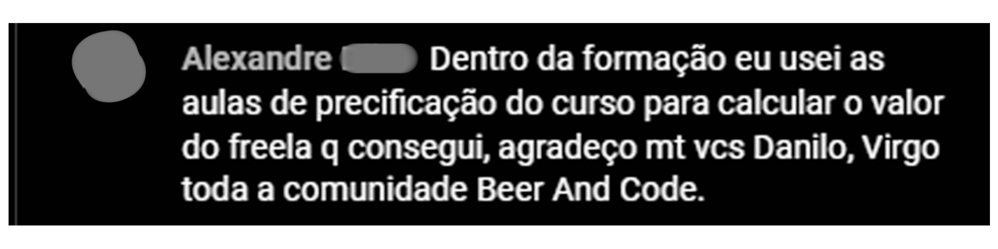 Depoimento de aluno enviado